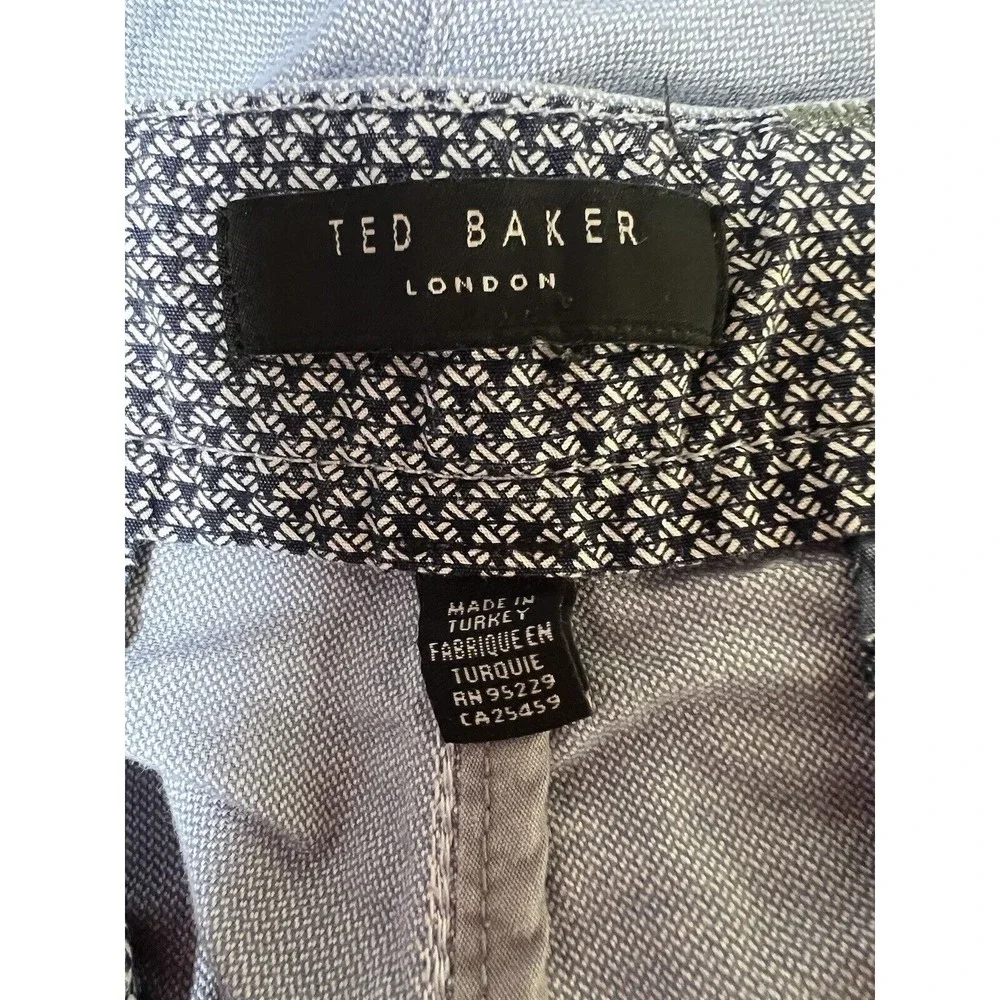 Ted Baker Herbosh Cotton Chino Flat‎ Front Shorts Blue Men’s Size 38